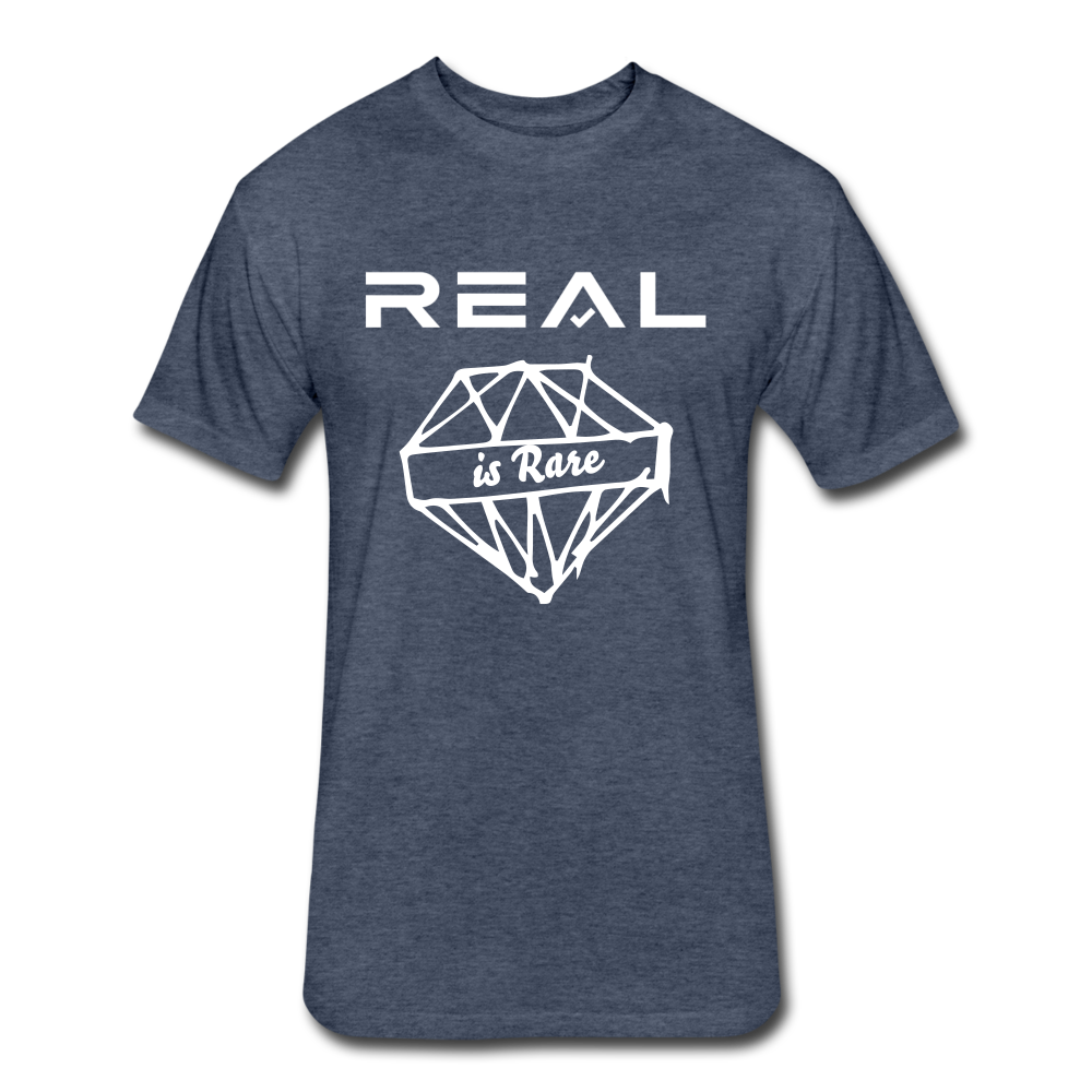 Fitted Cotton/Poly T-Shirt by Next Level - heather navy