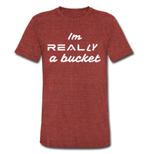 Load image into Gallery viewer, Bucket script tee - heather cranberry
