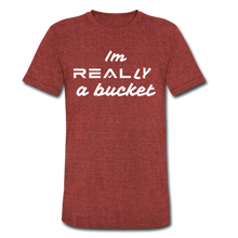 Load image into Gallery viewer, Bucket script tee - heather cranberry