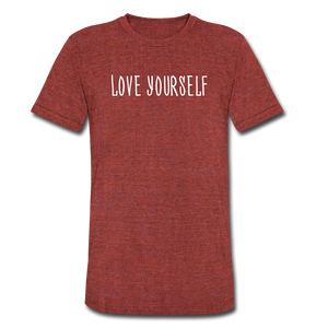 Love yourself Tee - heather cranberry