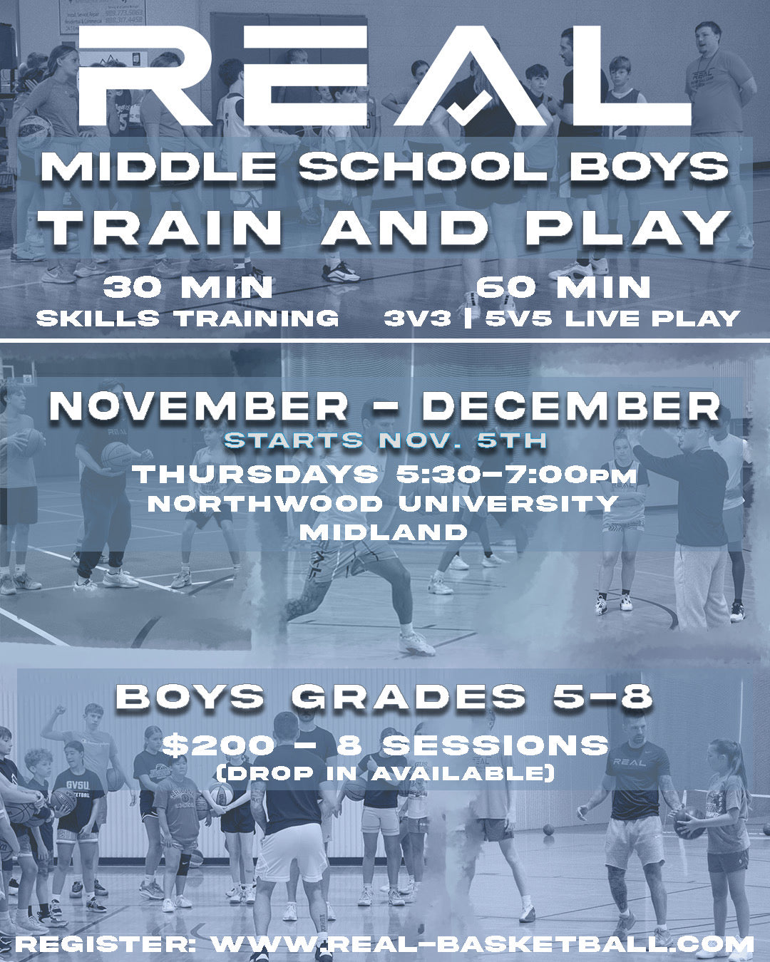 Winter Train & Play League, Middle School Boys (Grades 5-8)