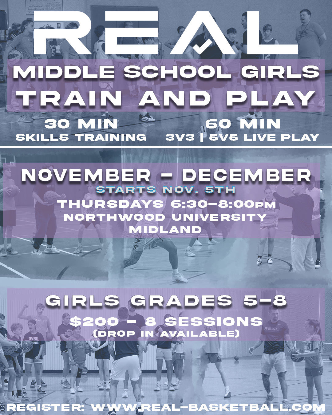 Winter Train & Play League, Middle School Girls (Grades 5-8)