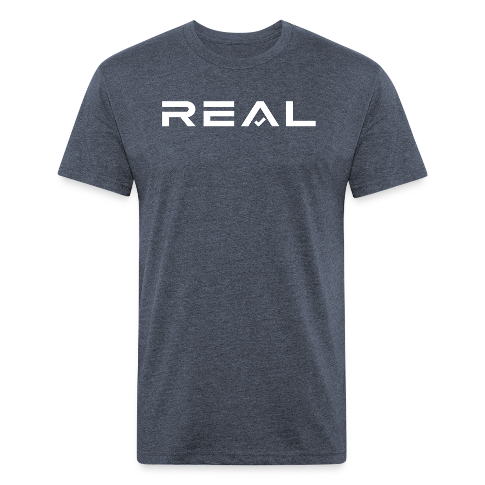 White Logo - heather navy