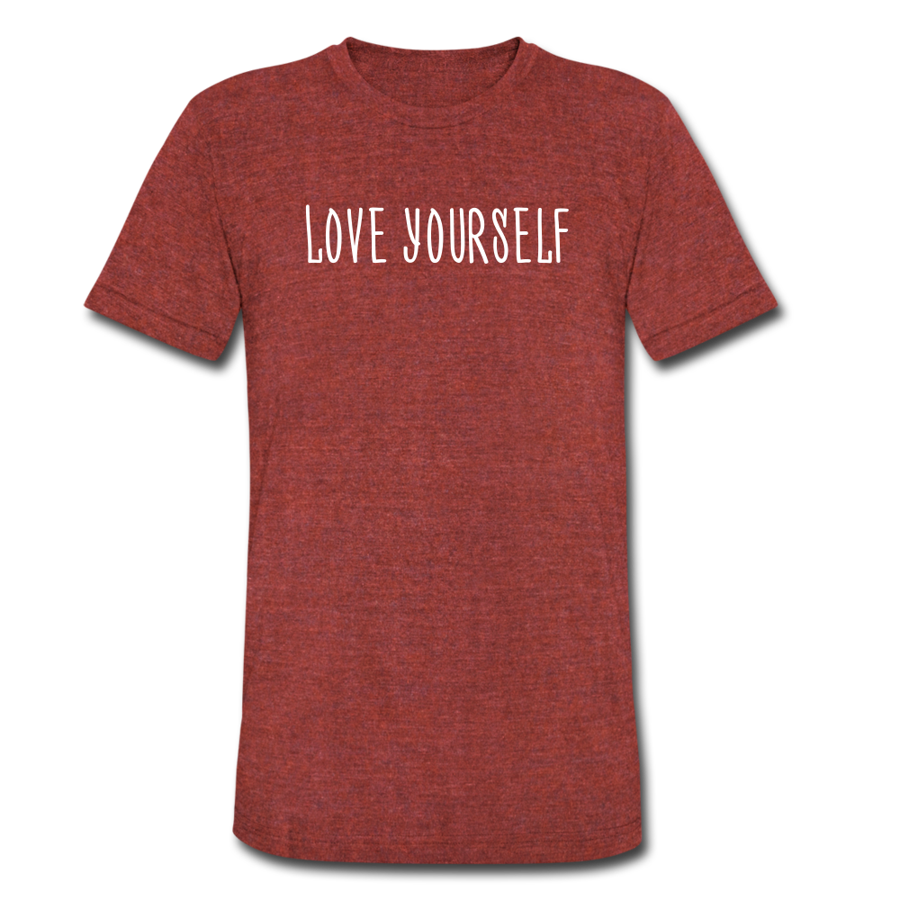 Love yourself Tee - heather cranberry
